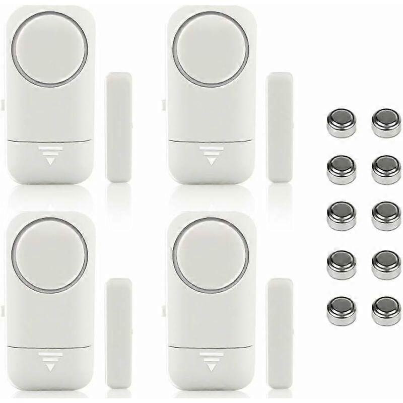 4pcs Door and Window Alarm Magnetic Wireless Sensor for Home Security System Child Safety - Anti-Intrusion Anti-Theft Burglary Detectors 120dB Siren w