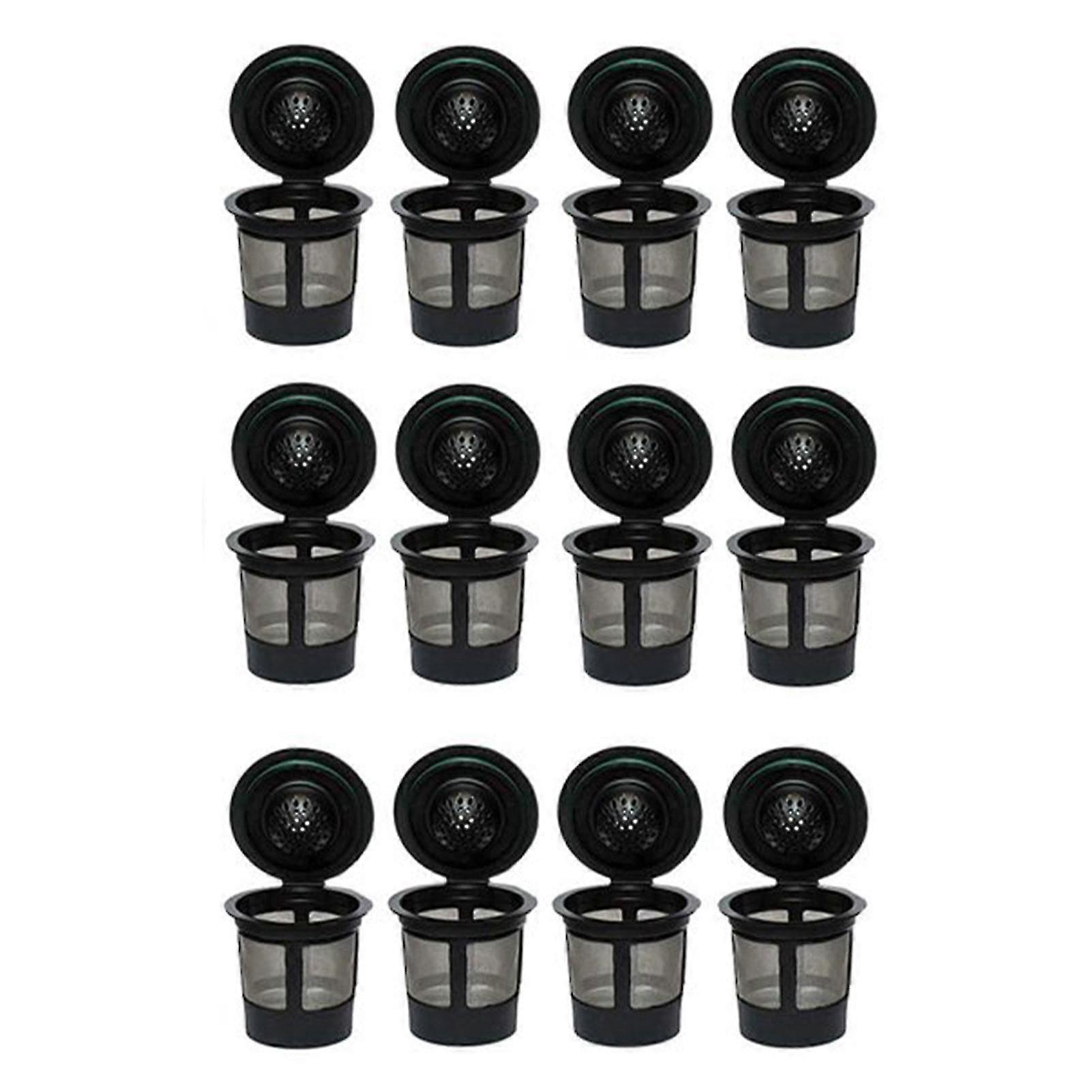 12pcs Stainless Steel Mesh Easy Clean Bar Refillable Reusable Coffee Filter Cafe