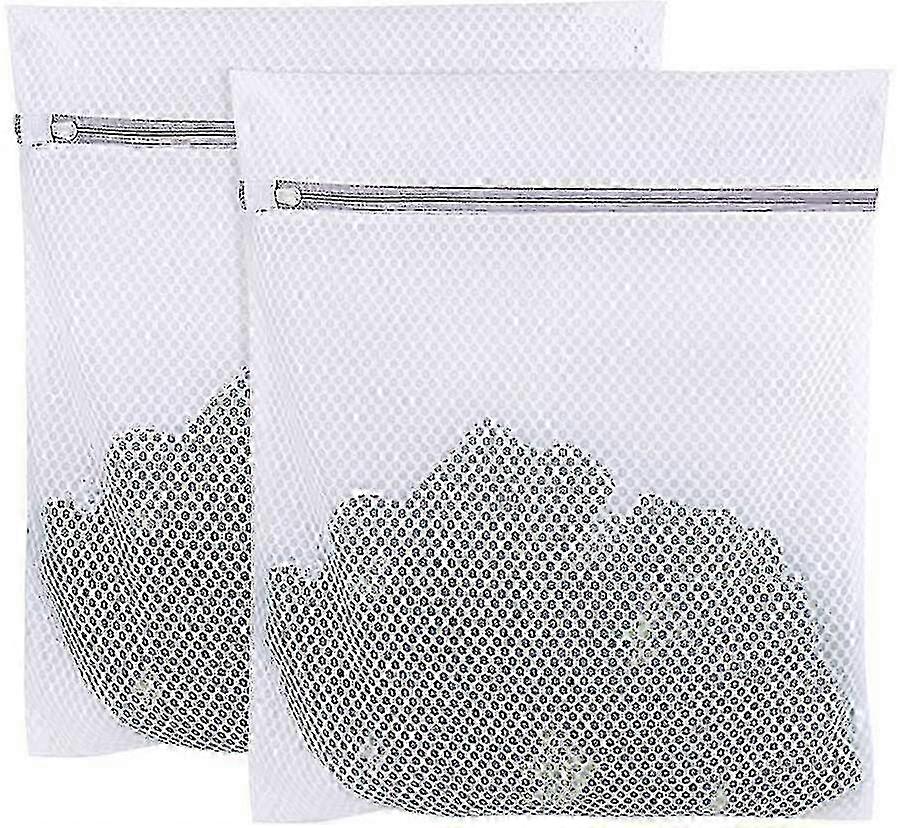 Extra Large Mesh Laundry Bag,2pack Zippered Polyester Laundry Wash Bag - JA
