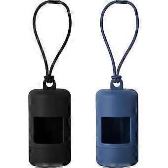 Snor Poop Bag Holder Plastic Portable Pet Waste Bag Dispenser Letvægts Dog Walking tilbehør til udendørs 2 Pack, Blå + Sort -HGDMV