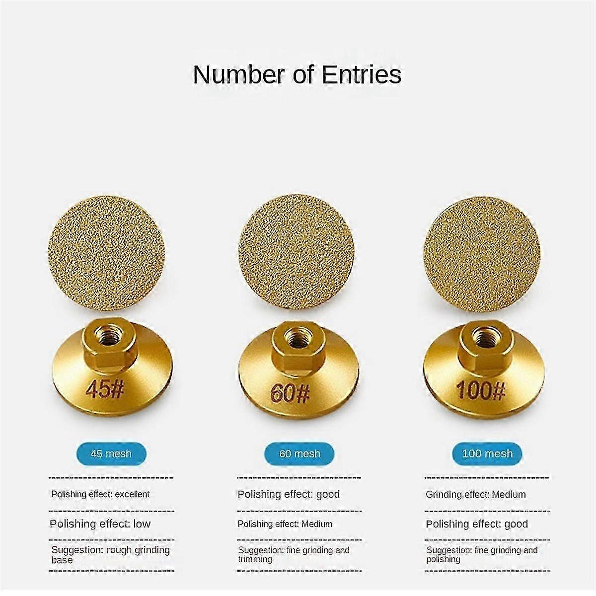 45/60/100 Brazed Flat Grinding Head Abrasive Polishing Stone Marble Quartz Cobblestone Grind Sharp E