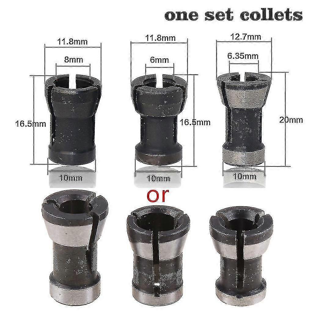 3pcs/set 6mm 6.35mm 8mm Router Bit Engraving Machine Chuck