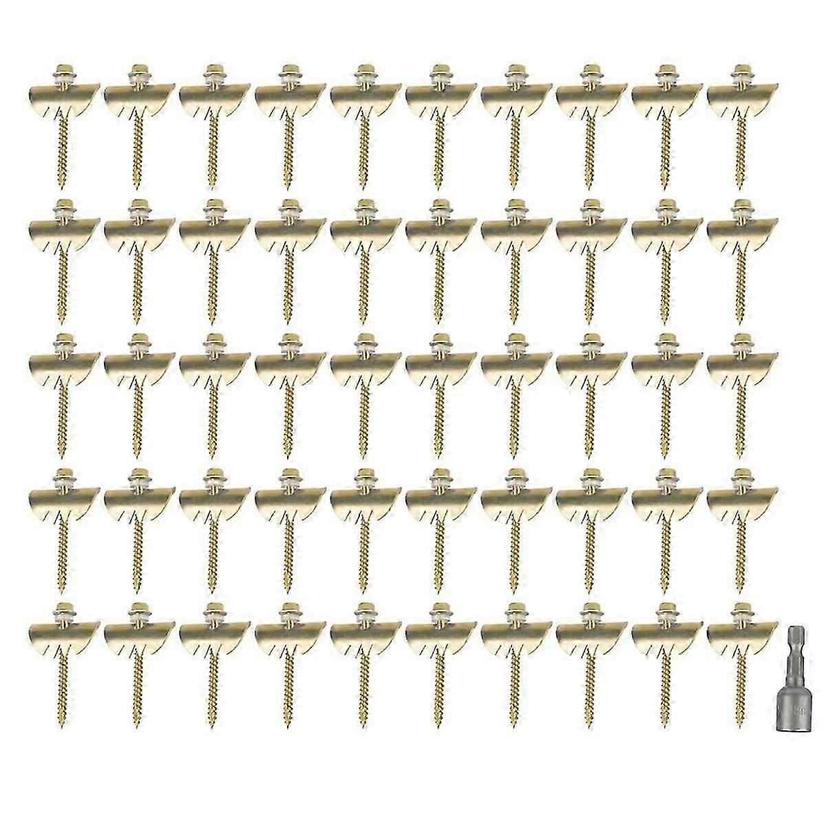 50 stk sinklegering wire gjerdefester for bartre gjerde spiker for jordbruk hagearbeid gjenbruk gjerde stifteskrue