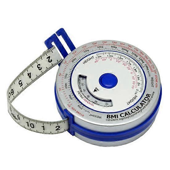 2M Portable Round Shape Aluminum Sheet BMI Calculator Body Measure Tape Ruler