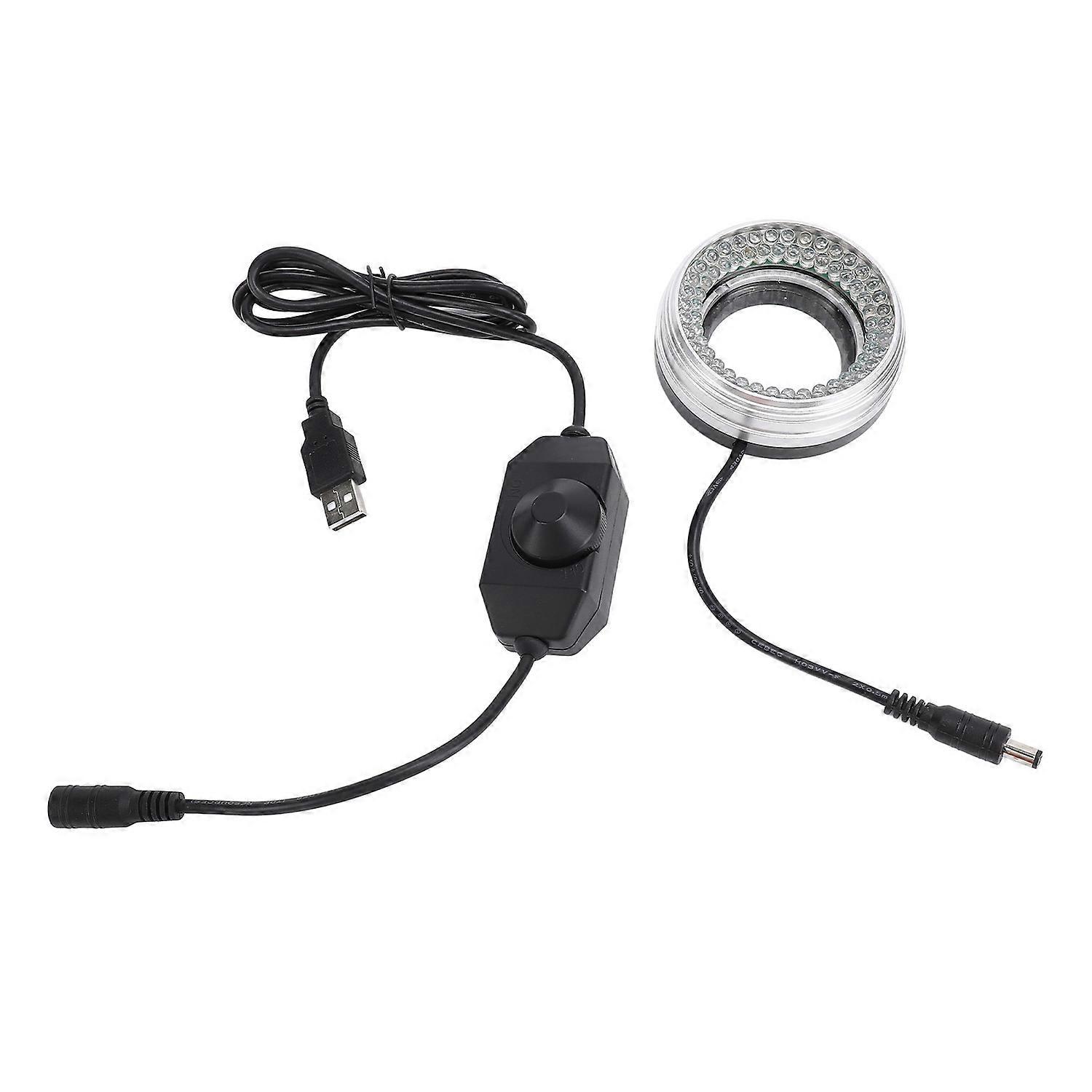 Microscope LED Circle Light White 6500K 72 Beads Adjustable Brightness Microscope Light Source Lamp 