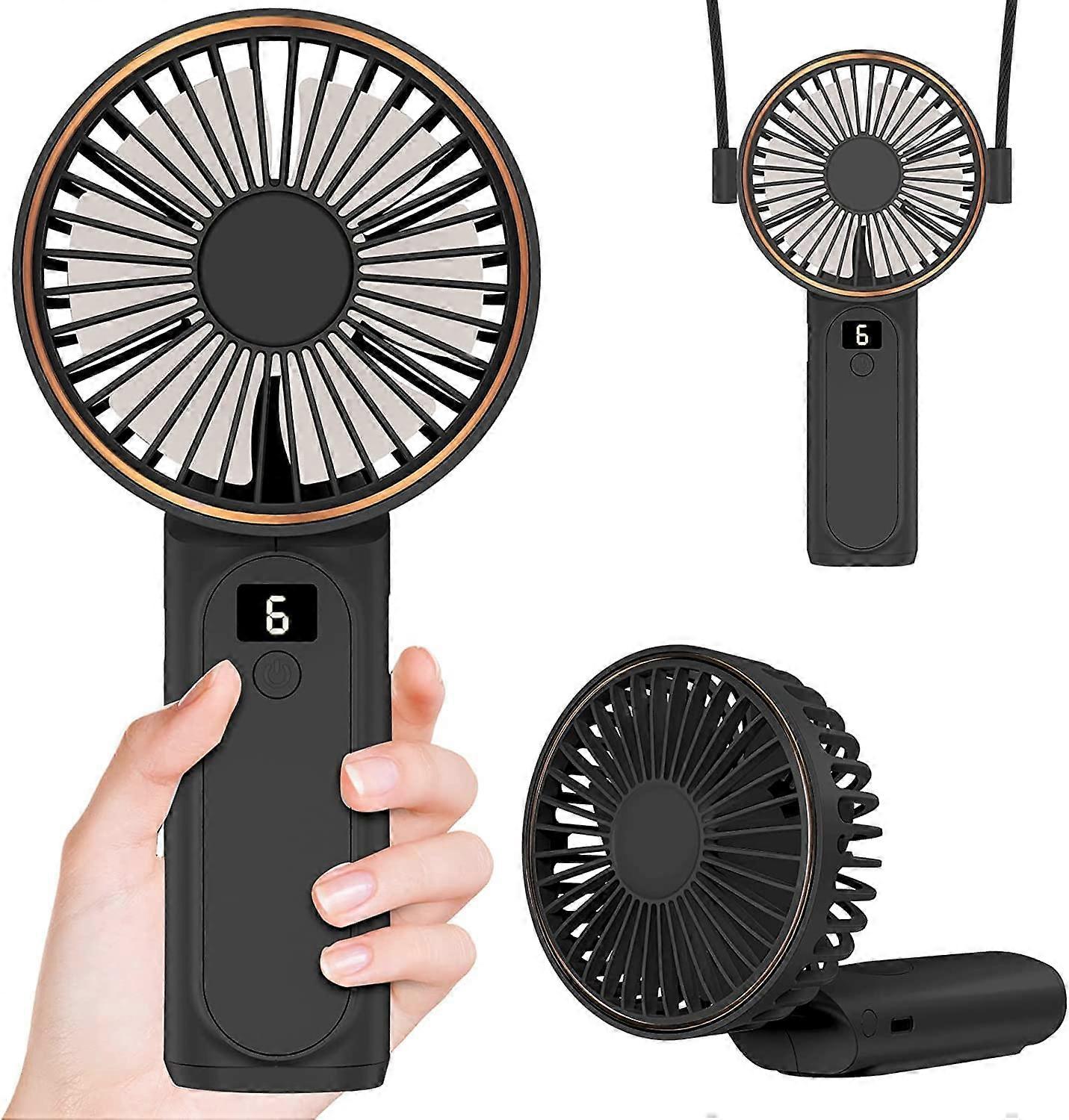 Handheld Fan 4000mAh Rechargeable Battery, 180° Foldable Design, 6 Speed Settings, Ultra Quiet Operation