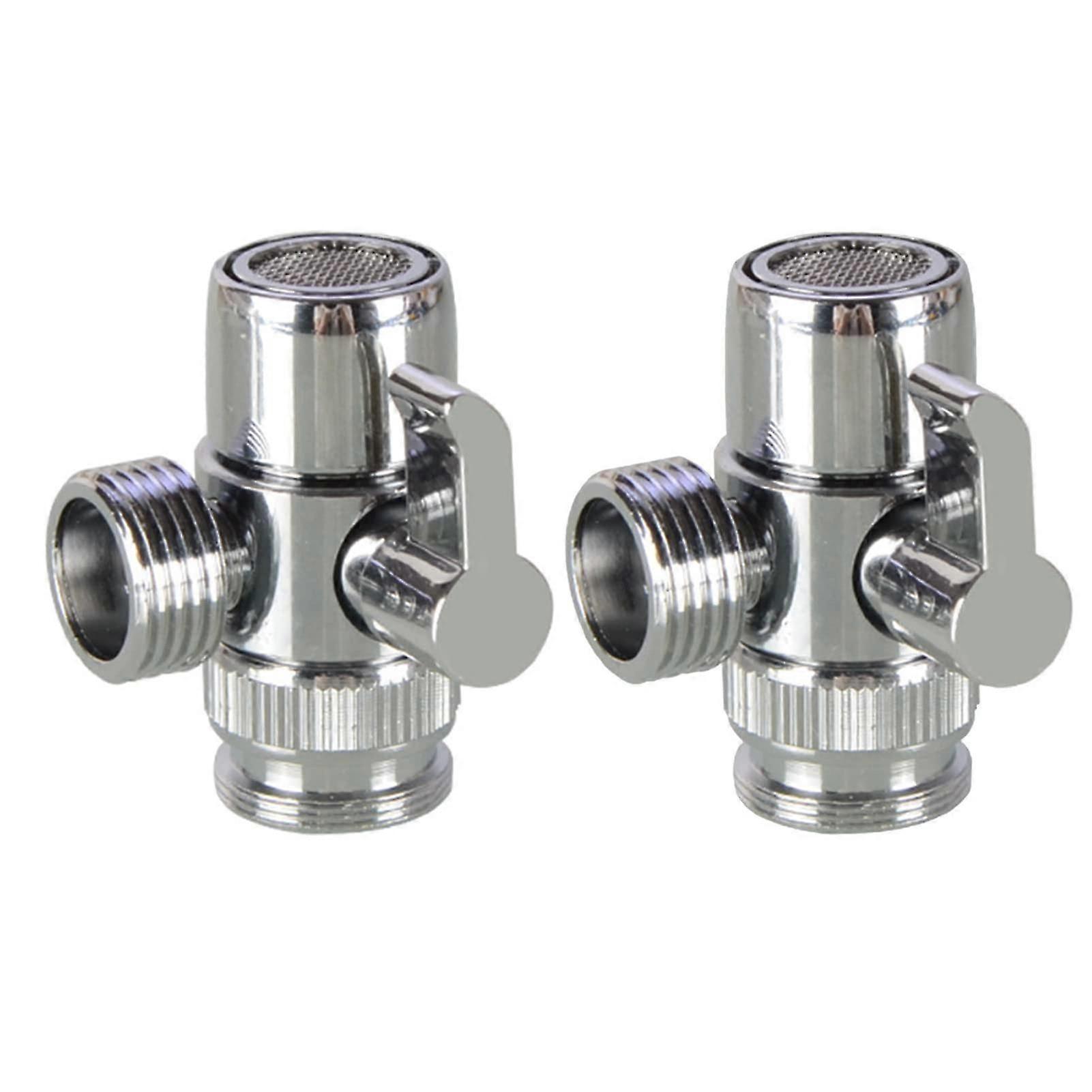 صنبور المطبخ صمام المحول ، 2 قطعة بالوعة الحمام المطبخ صنبور فلتر المياه صمام محول لأنبوب 1/2 بوصة محول جزء الأنابيب (مغسلة)