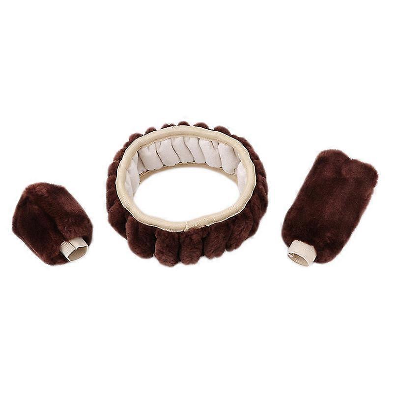 Automotive Interior Soft Wool Steering Wheel Cover Handbrake Accessory