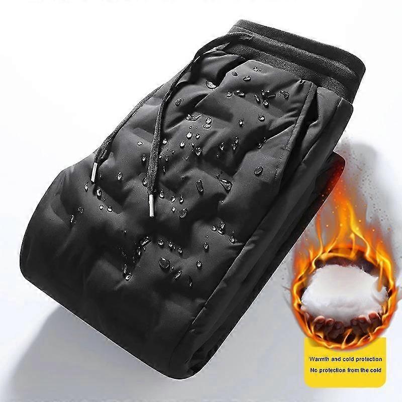 Termiska dunbyxor 90% vitt anddun vadderat tjockare vinter varma dunbyxor herr joggingbyxor sportkläder mjukisbyxor älskare