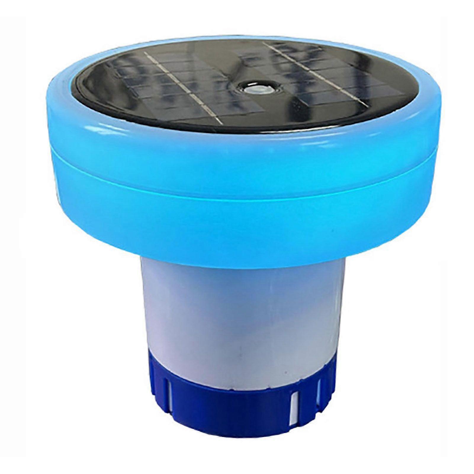 Pool Chlorine Floater with Colorful Light Adjustable Release Reusable Detachable Solar Floating Swimming Pool Tablet Dispenser