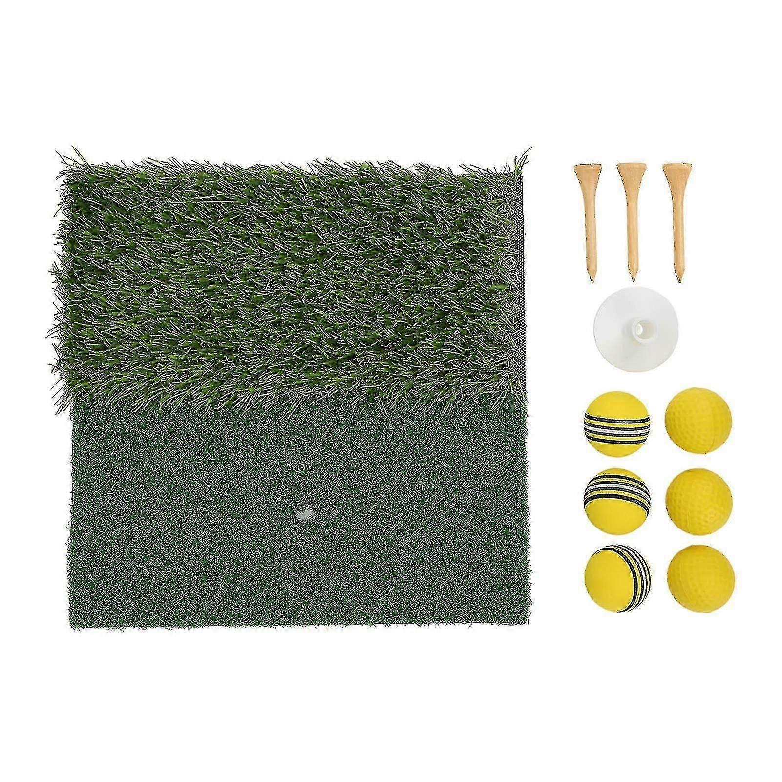Practice Golf Hitting Mat - Dual Grass Training Pad for Launch Zone and Skill Improvement