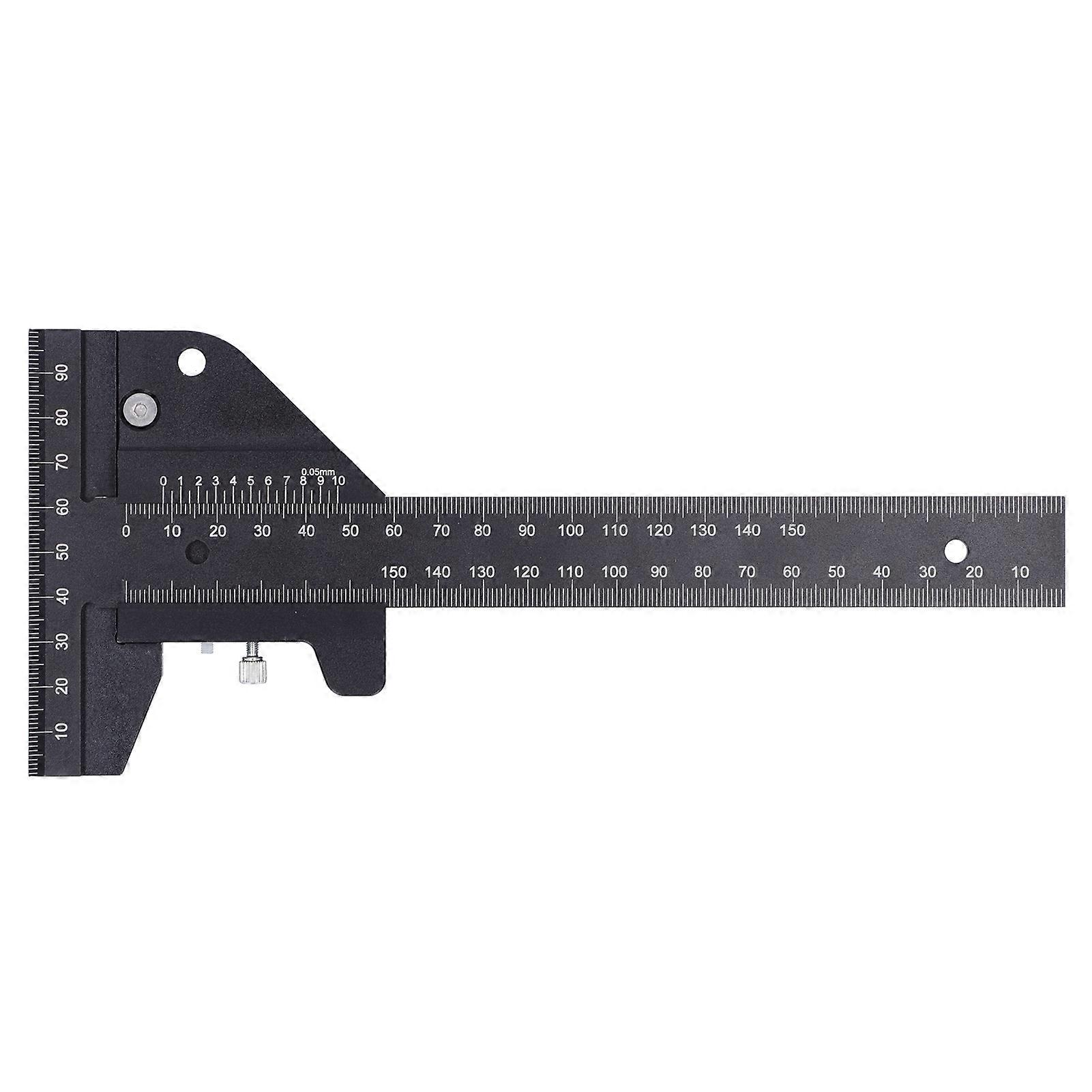 Straight Rule TType Scribing Ruler Aluminium Alloy Woodworking Measuring Tool 0~150mm 0.05mm