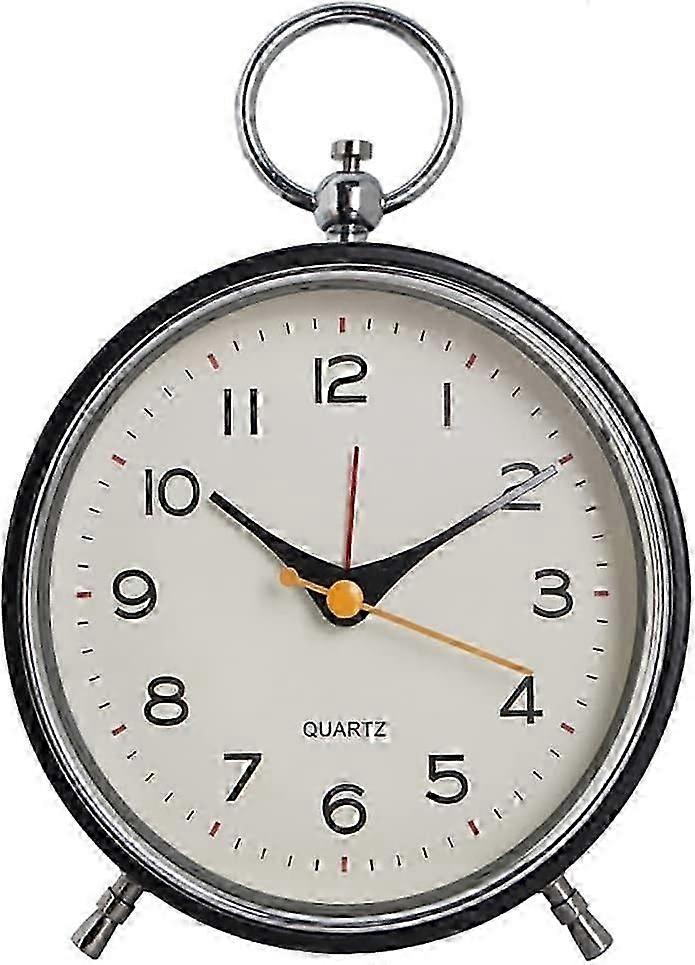 Silent Analog Alarm Clock, Morning Alarm Clock Bedside Alarm Clock, Small Non-Ticking Battery Operat