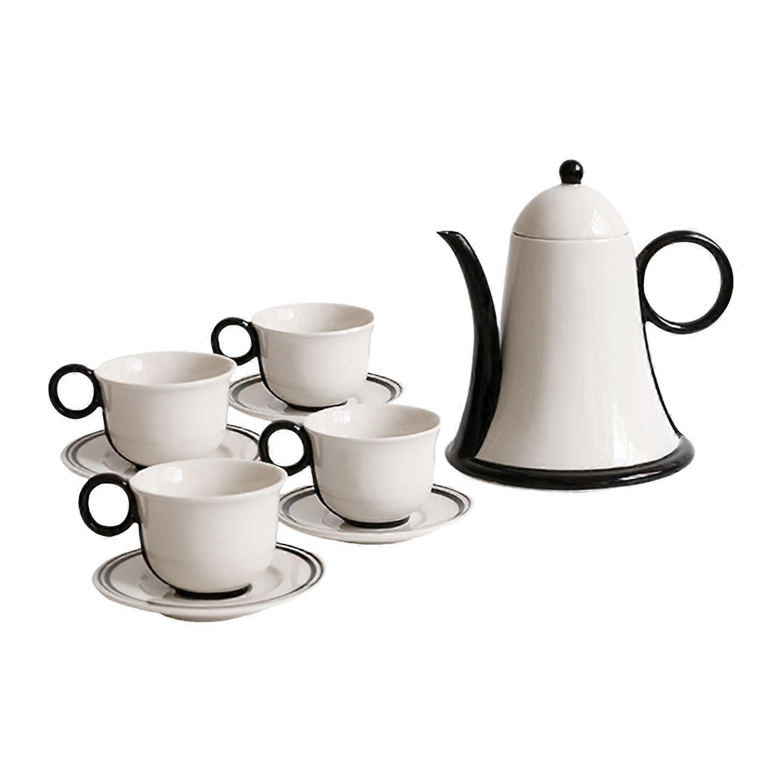 Ceramic Teapot with Cups Set Porcelain Tea Set,Teaware,with Handle Tea Maker