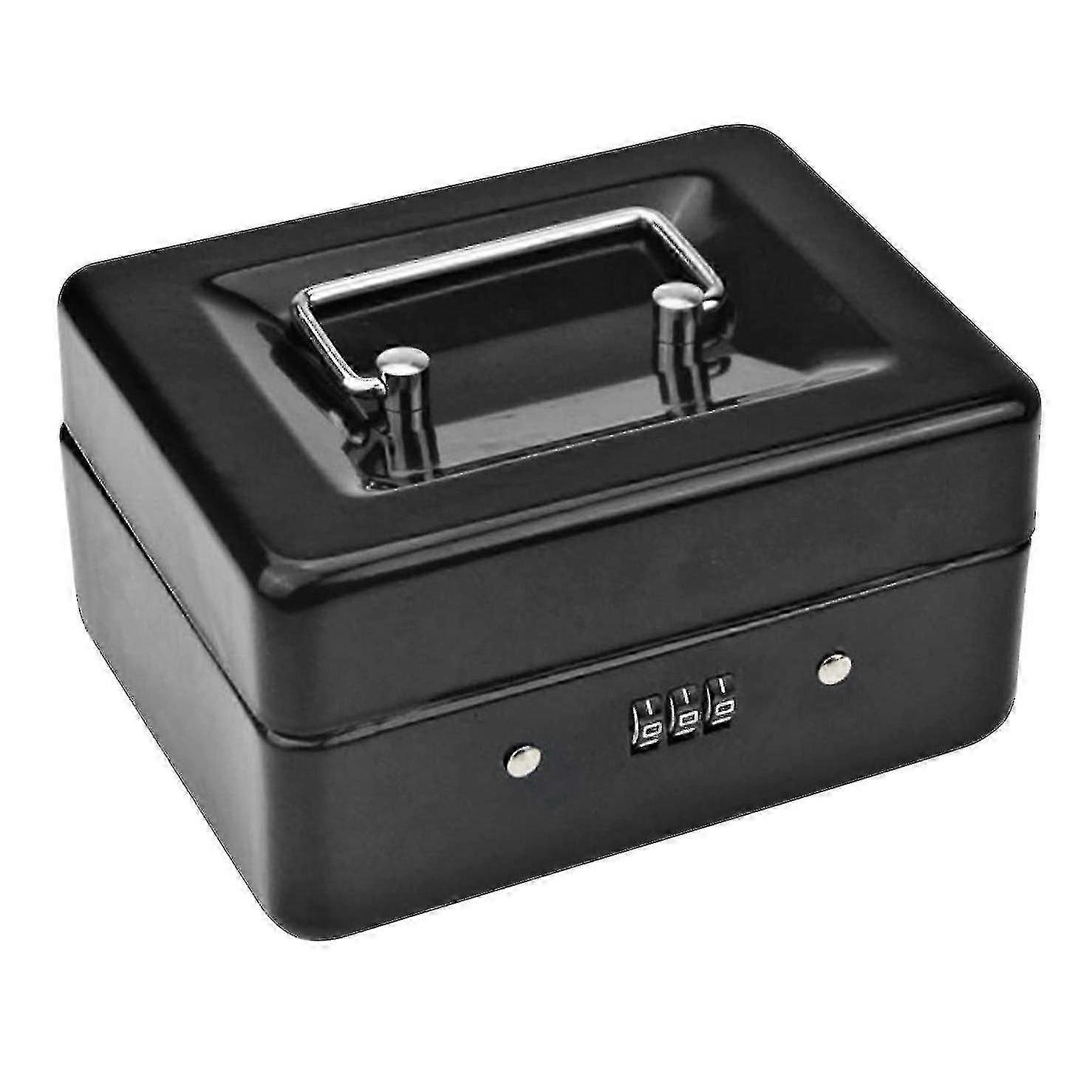 Durable Metal Coin Box With Locking Storage Tray - Small Coin Box With Combination Lock 15 X 12 X 7.