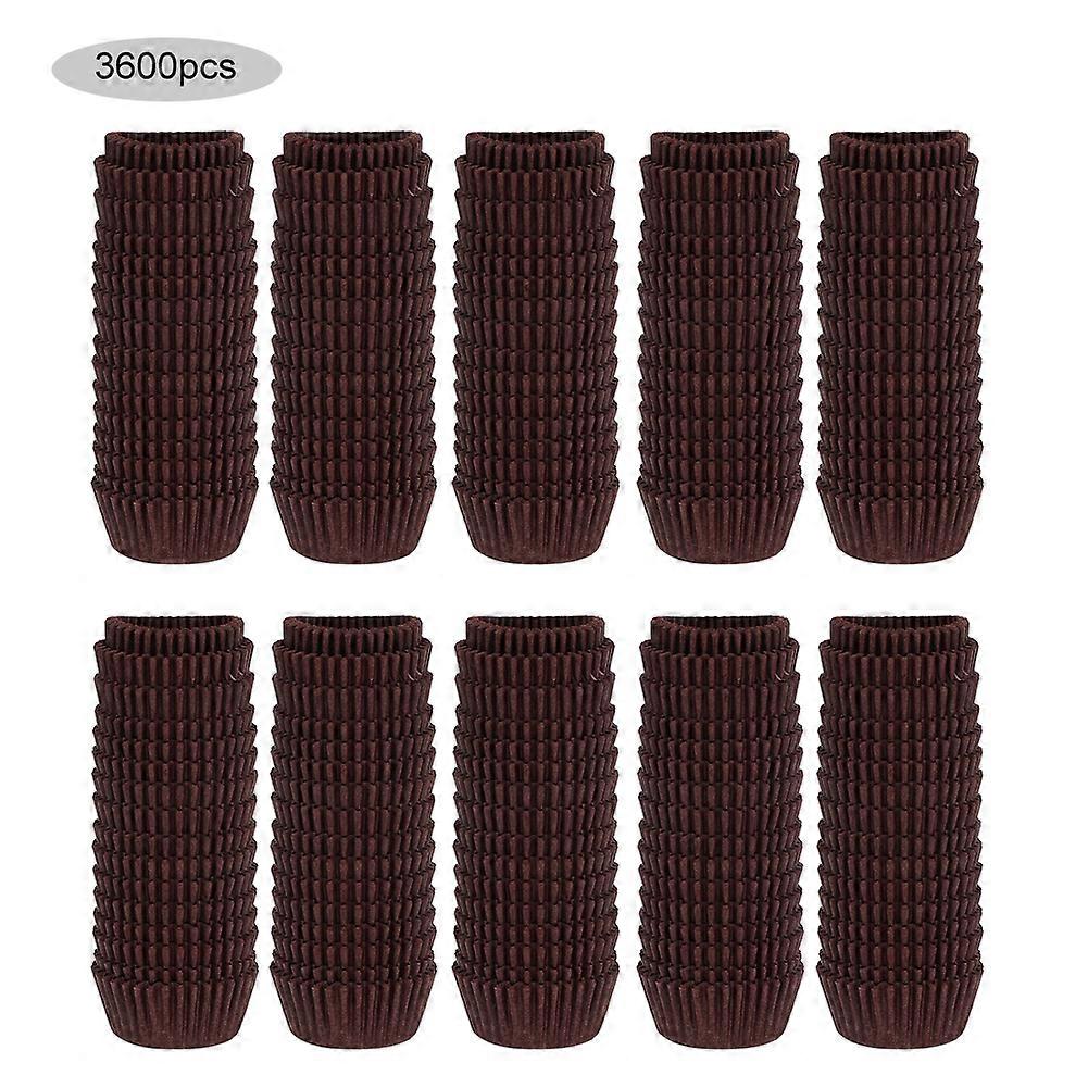9cm Cupcake Wrapper Case - 3600 Pcs Oil Proof Paper Cups for Baking, Kitchen Pastry Tools, Coffee Color