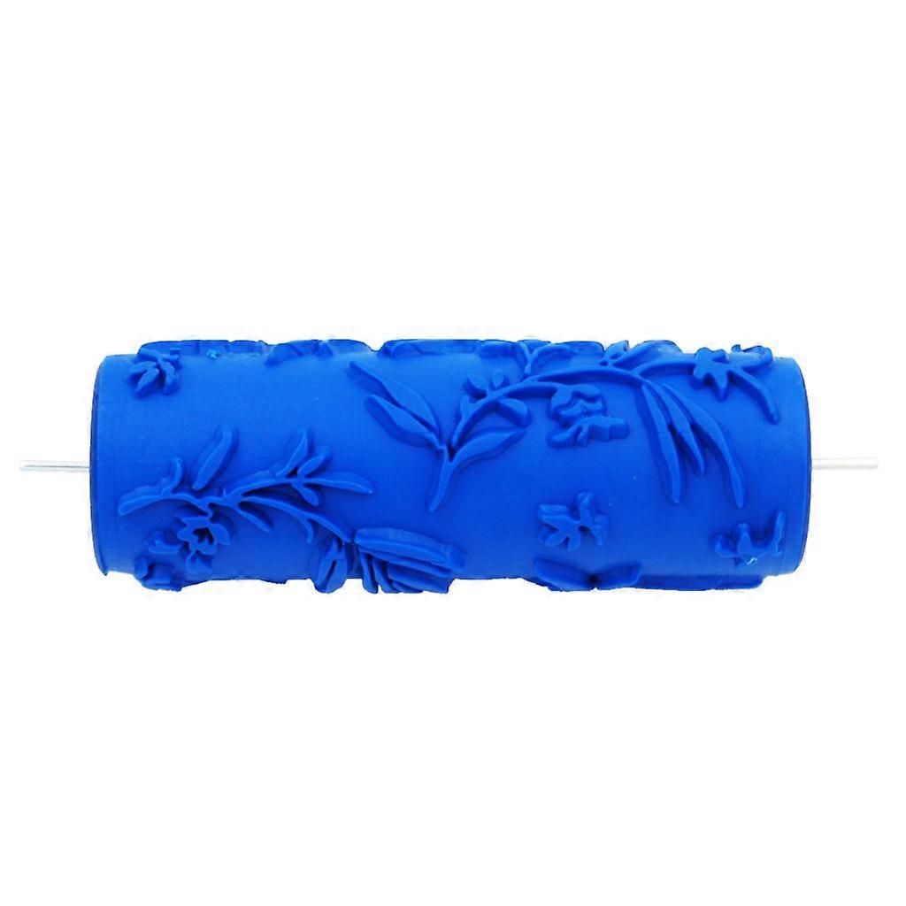 5'' Embossed Paint Roller Sleeve Wall Stencil Brush Tool Flower Pattern Decor