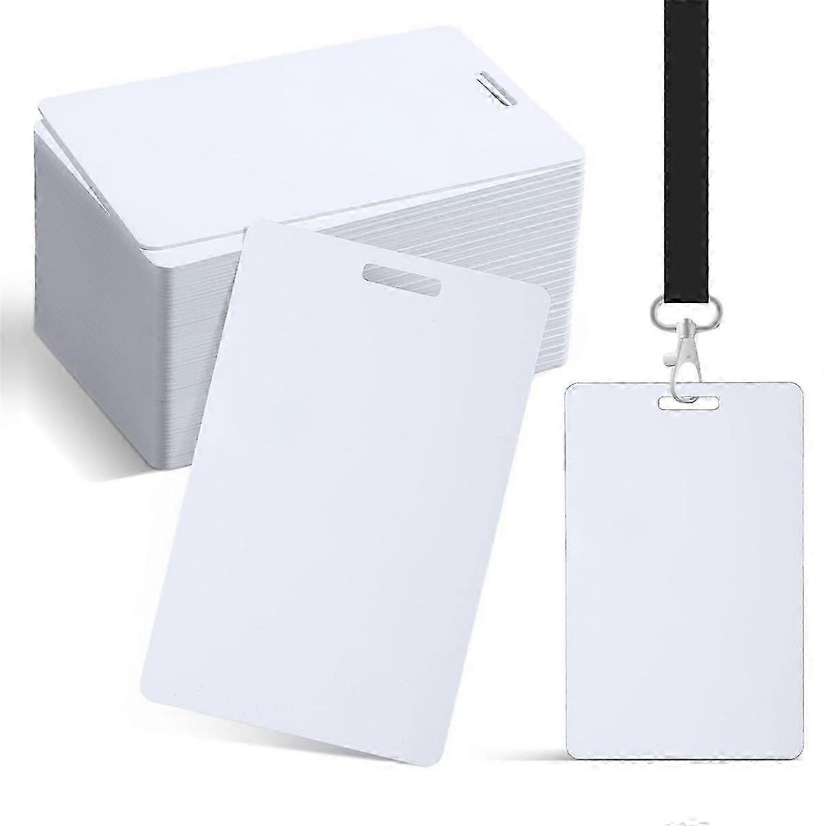 100 قطعة من بطاقات PVC البيضاء مع فتحة لكمة على بطاقة لكمة قصيرة من الجانب العمودي بطاقة لكمة بطاقات ائتمان فارغة PNEW