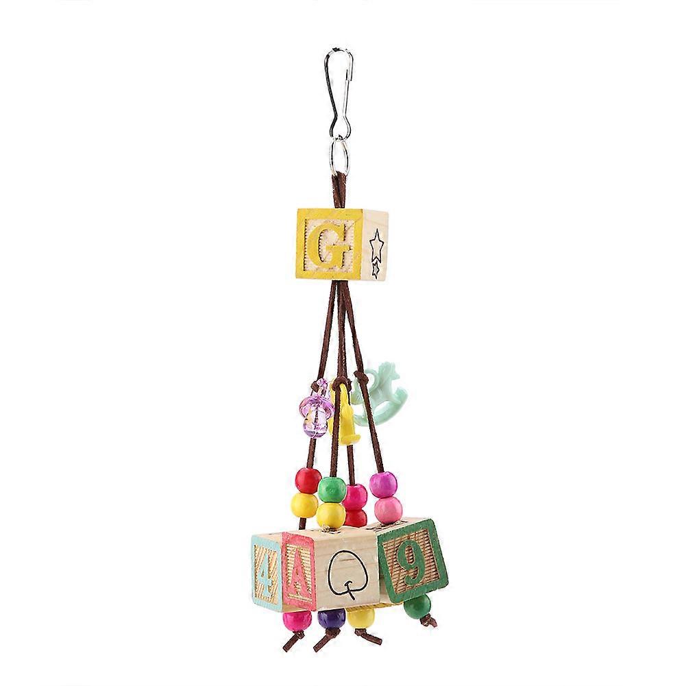 Wooden Bird Parrot Swing Hanging Chew Climbing Toys Cockatiel Budgie