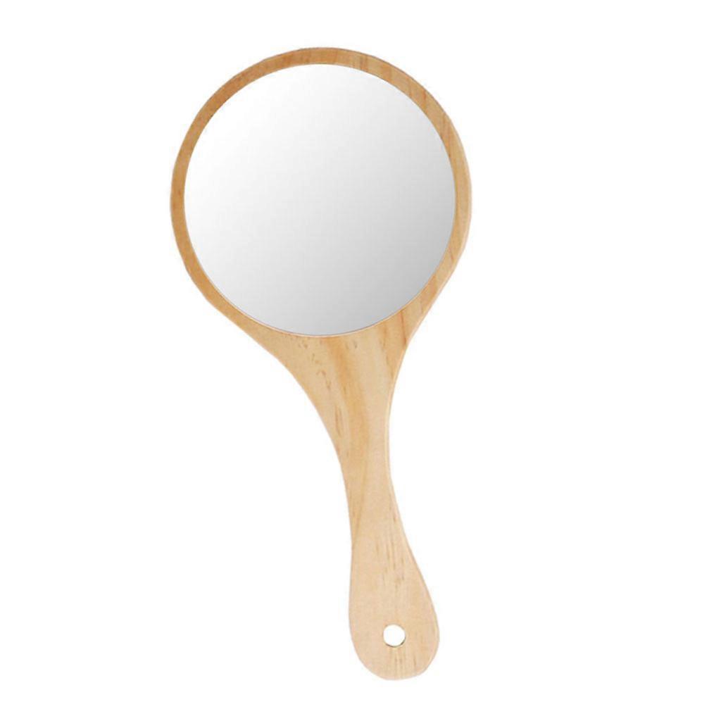 10pcs Shape Unfinished Wooden Handheld Mirror for DIY Crafts