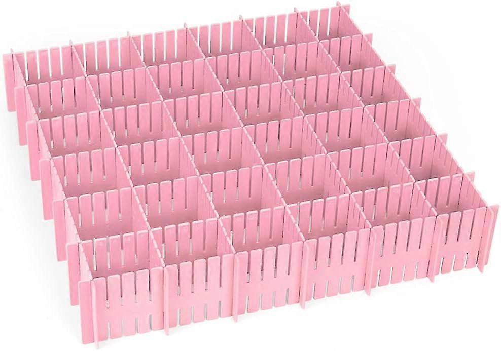 Adjustable Plastic Storage Drawers, Easy to Assemble, Durable PP Plastic Construction (16PCS, Pink)
