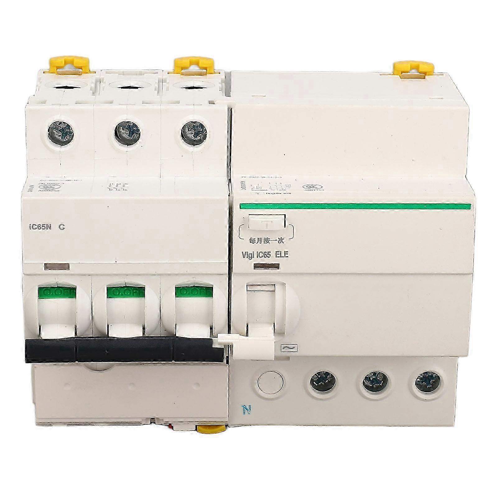 Circuit Breaker 3P Plus N Leakage Protection Air Switch Double Locking Clip Residential Current Circuit Breaker AC 400V 6A