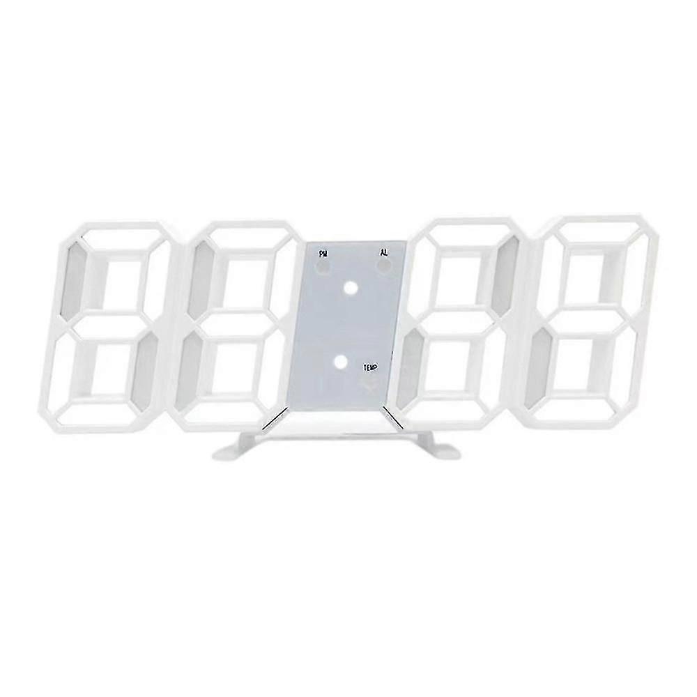 Digital 3d Led Wall/desk Clock Alarm Big Digits Auto Brightness Usb Temperature