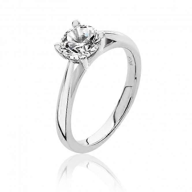 Silver & Co Elegant Silver Ring CZ Stone 4 Claw Setting SRG0076CZ