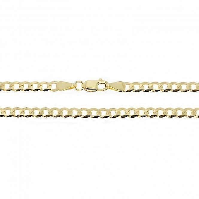 9CT Yellow Gold Flat Bold Curb Chain CH439N