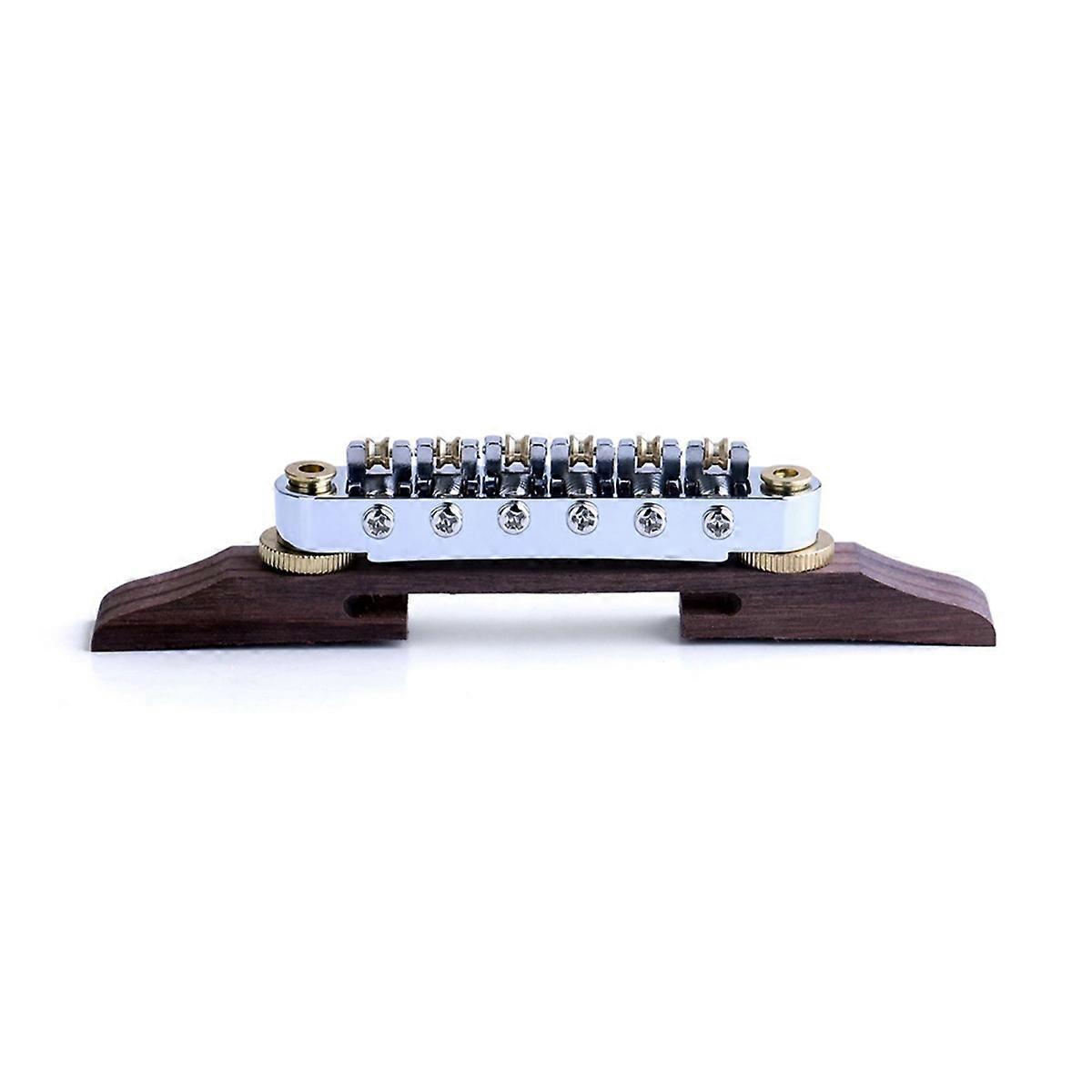 Electric Guitar Bridge Plated Rosewood Base Bridge Tailpiece