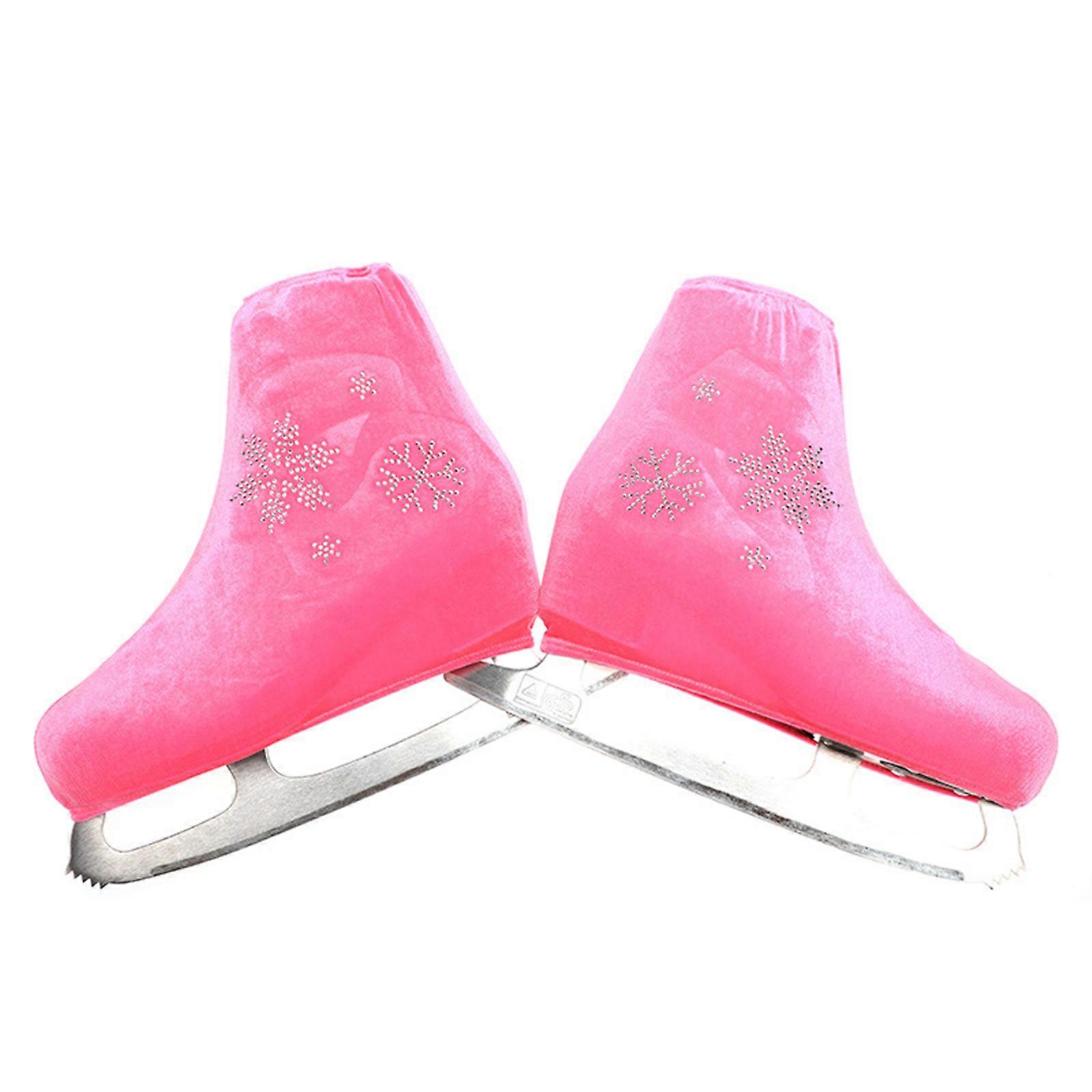 Figure Skating Shoe Covers Elastic Ice Skates Guards Outdoor Skates Covers Boot Ice Shoe Covers Protector Enduring  Pink M