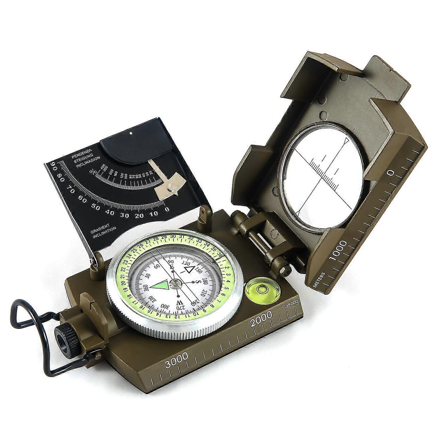 Multifunctional Military Sighting Navigation Compass with Inclinometer | Impact Resistant & Compass for Hiking, Camping