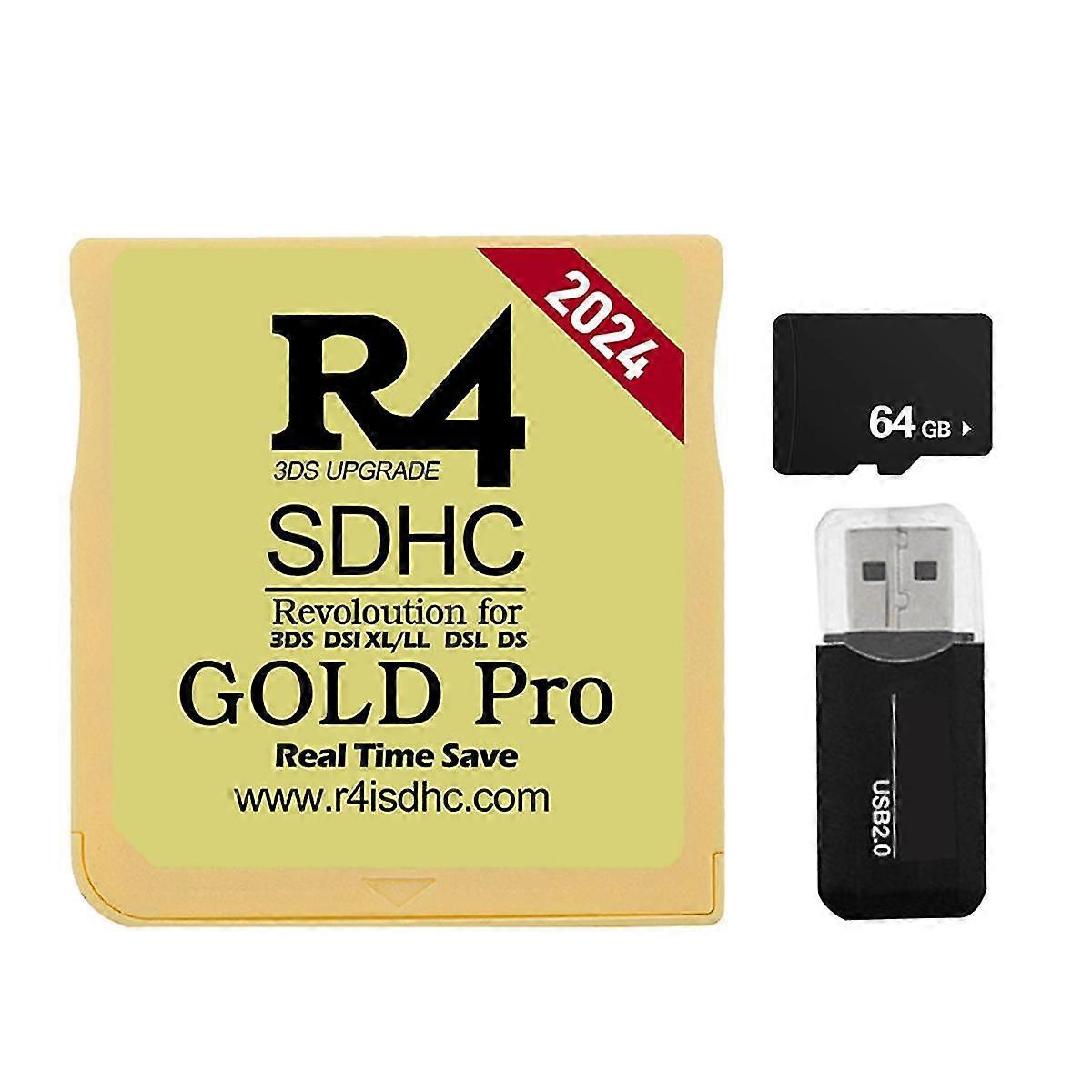 2024 R4 Secure Digital Memory Card Adapter 64GB Capacity Compatible with DSL XL/LL 6000-in-1 Game Flash Card