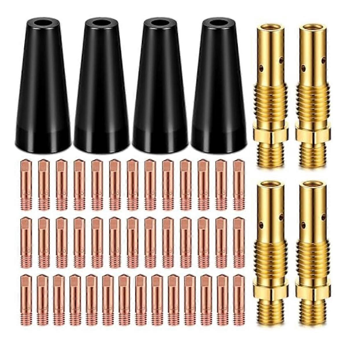 48Pcs Flux Core Gasless Nozzle Tips Kit Gasless Nozzle Gas Diffusers