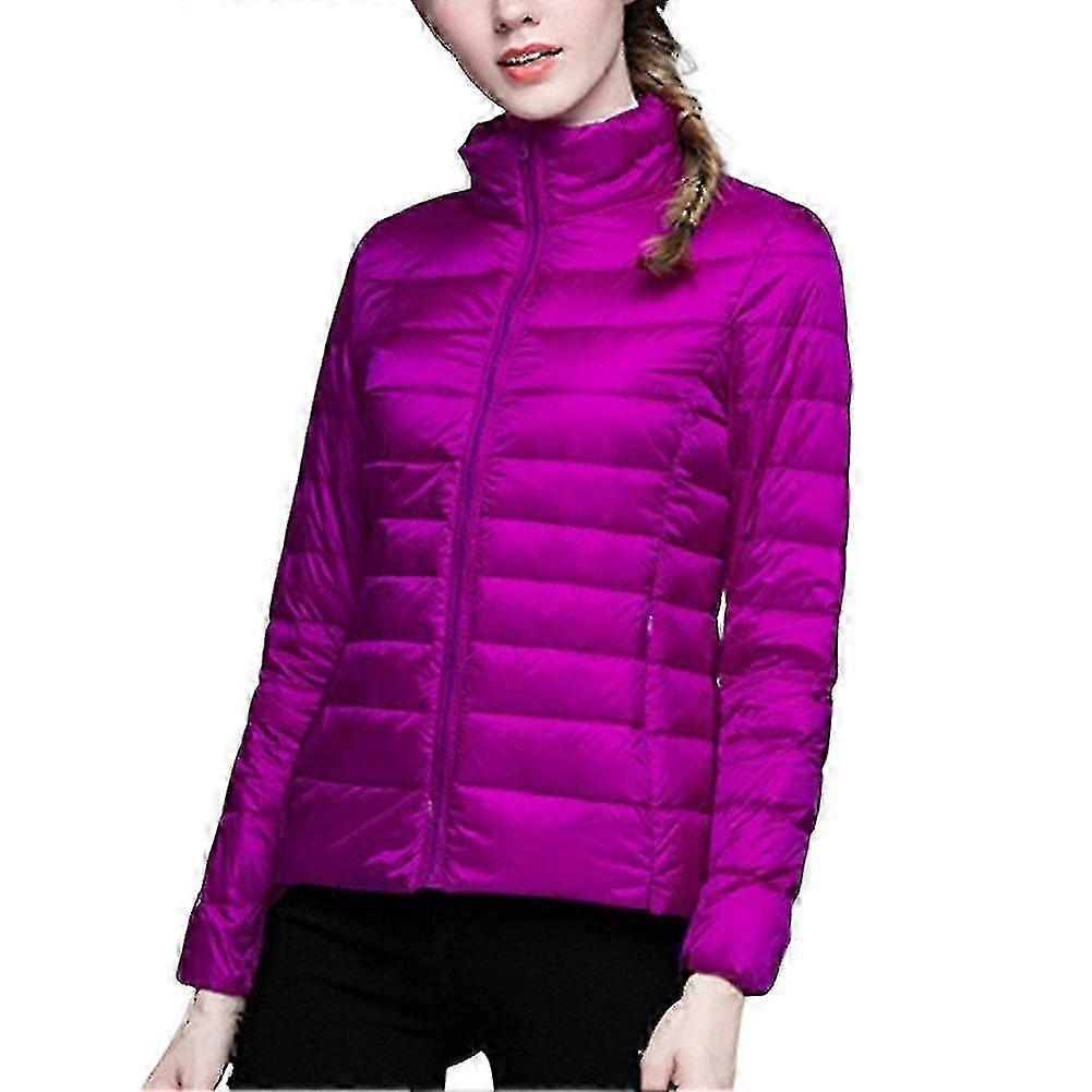 Plus Size Women's Winter Down Jacket with Standing Collar, Short Paragraph
