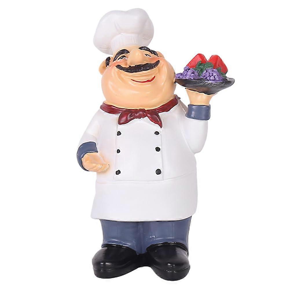 Mini Chef Statue Home Cafe Shop Decor Unique Kitchen Ornament 7.5 Inch