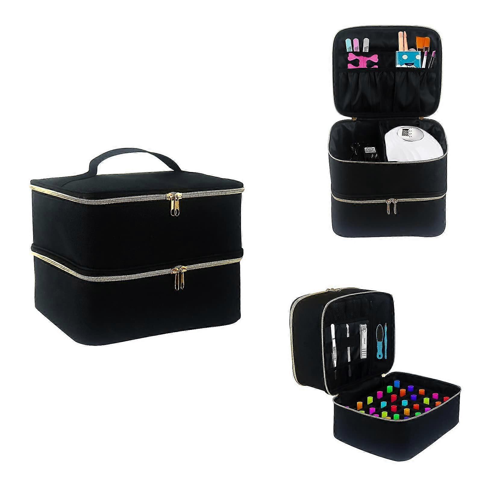 Nail Polish Organiser Case, 2 Layers(empty Case)(black)