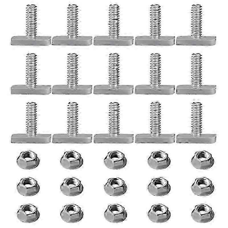 15Pcs T Slot Bolt Replacement,M8 X 20 Screws, A2-70 Rail Track Screws Track Nuts with 15 Flange Nut Edition a