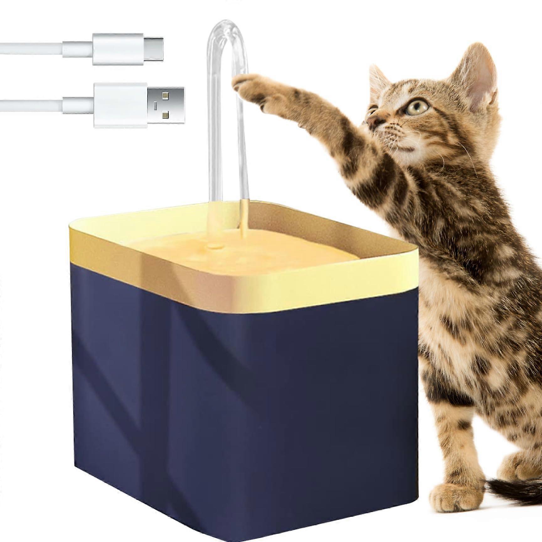 1Pc Cat Water Fountain 1.5L Automatic Pet Drinking Fountain with 3 Gears, Cotton Filter, Quiet Operation, Ideal for Cats