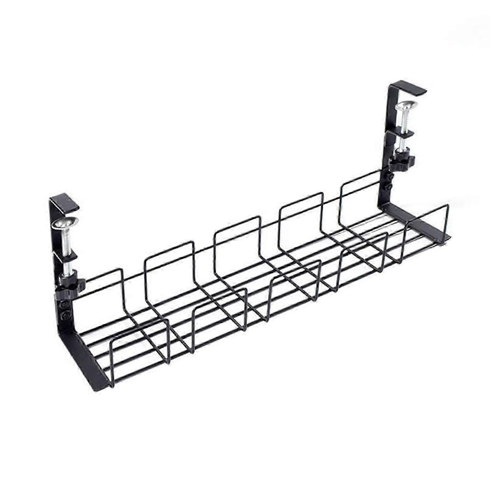 Under-Desk Cable Management Tray Organizer Strong Load-bearing Rustproof No Drill Installation Cord Wire Desk Table Rack