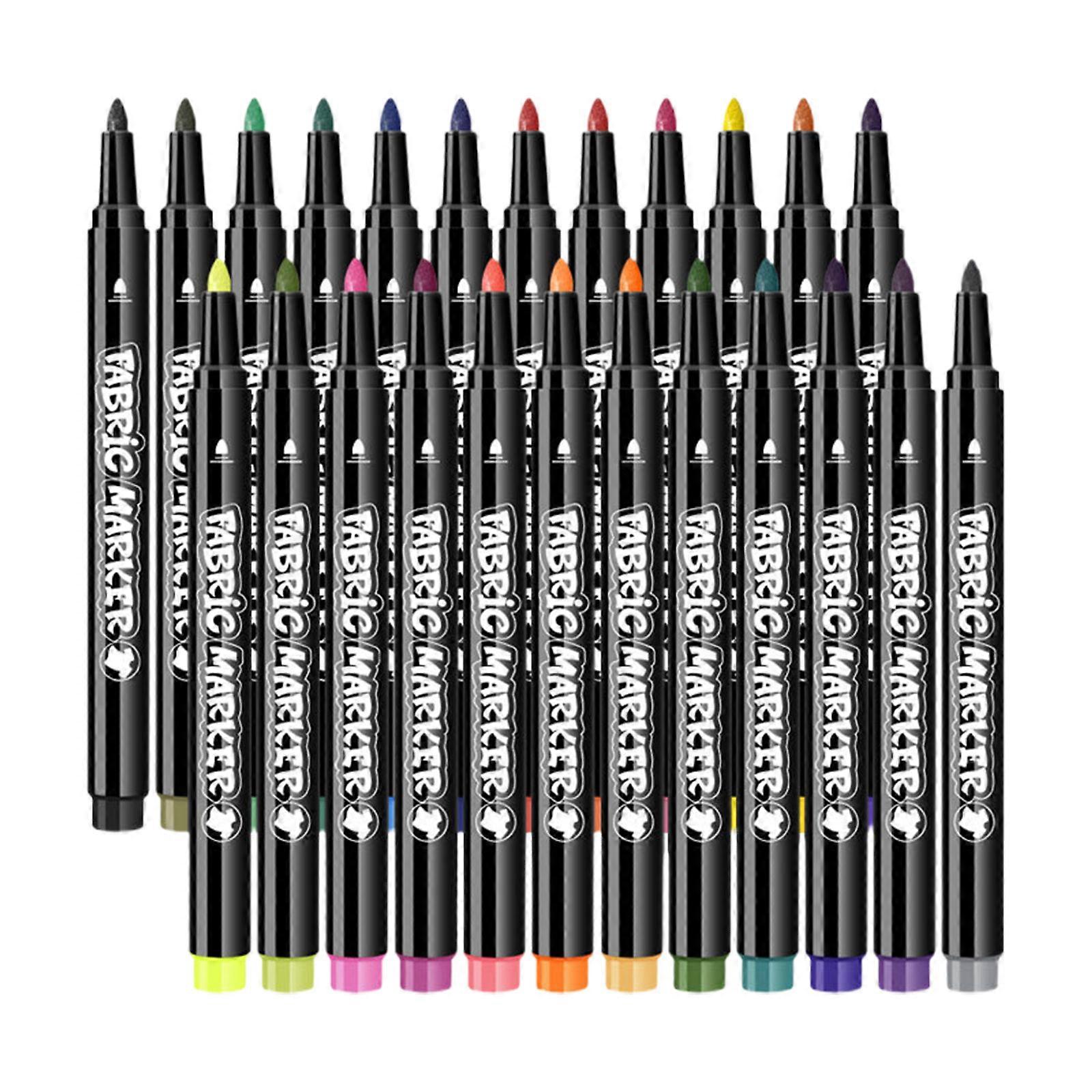 24 - Color DIY Washable Waterproof Fabric Markers For T - Shirt Doodling Fabric Painting - Non - Fading For Handmade Color Recognition