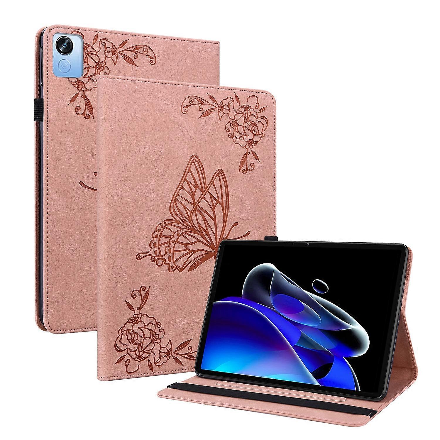 For Realme Pad X Butterfly Flower Embossed Leather Tablet Case