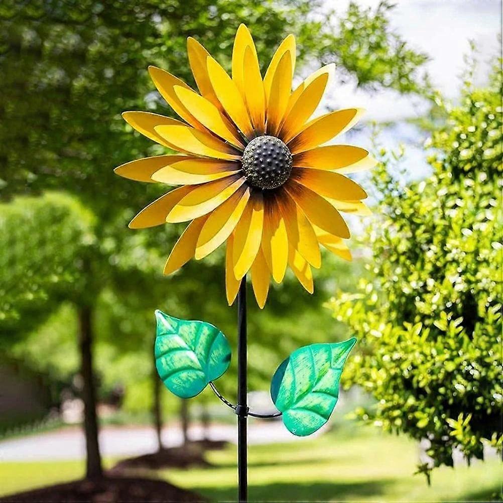 Sunflower Windmills for The Yard, Decorative Outdoor Wind Spinner with Colorful Design and Durable Materials