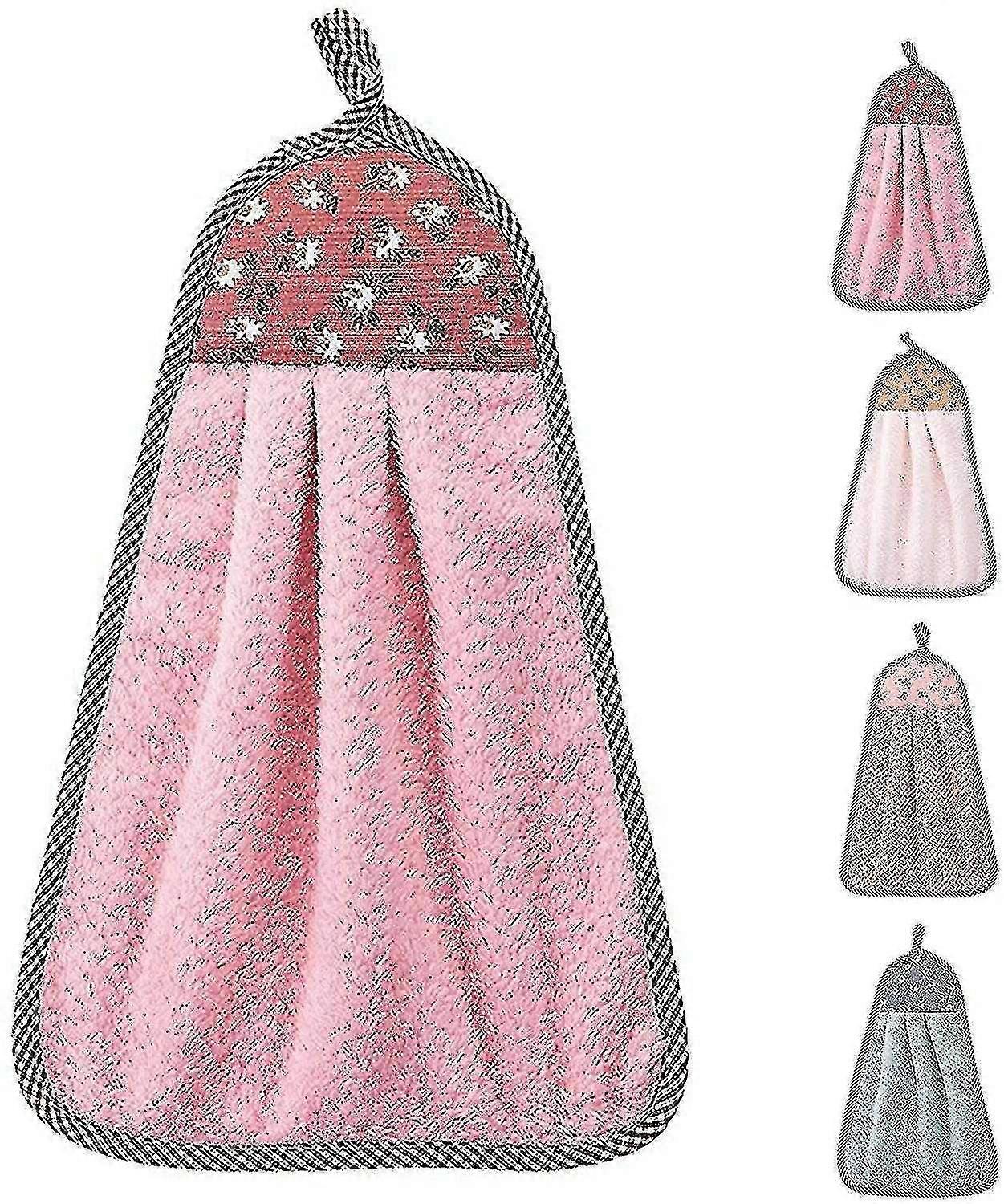 JiaWei Hand Towel With Hanging Loop,cute Hand Towels With Hanging Loop, 4pcs Towel vp7