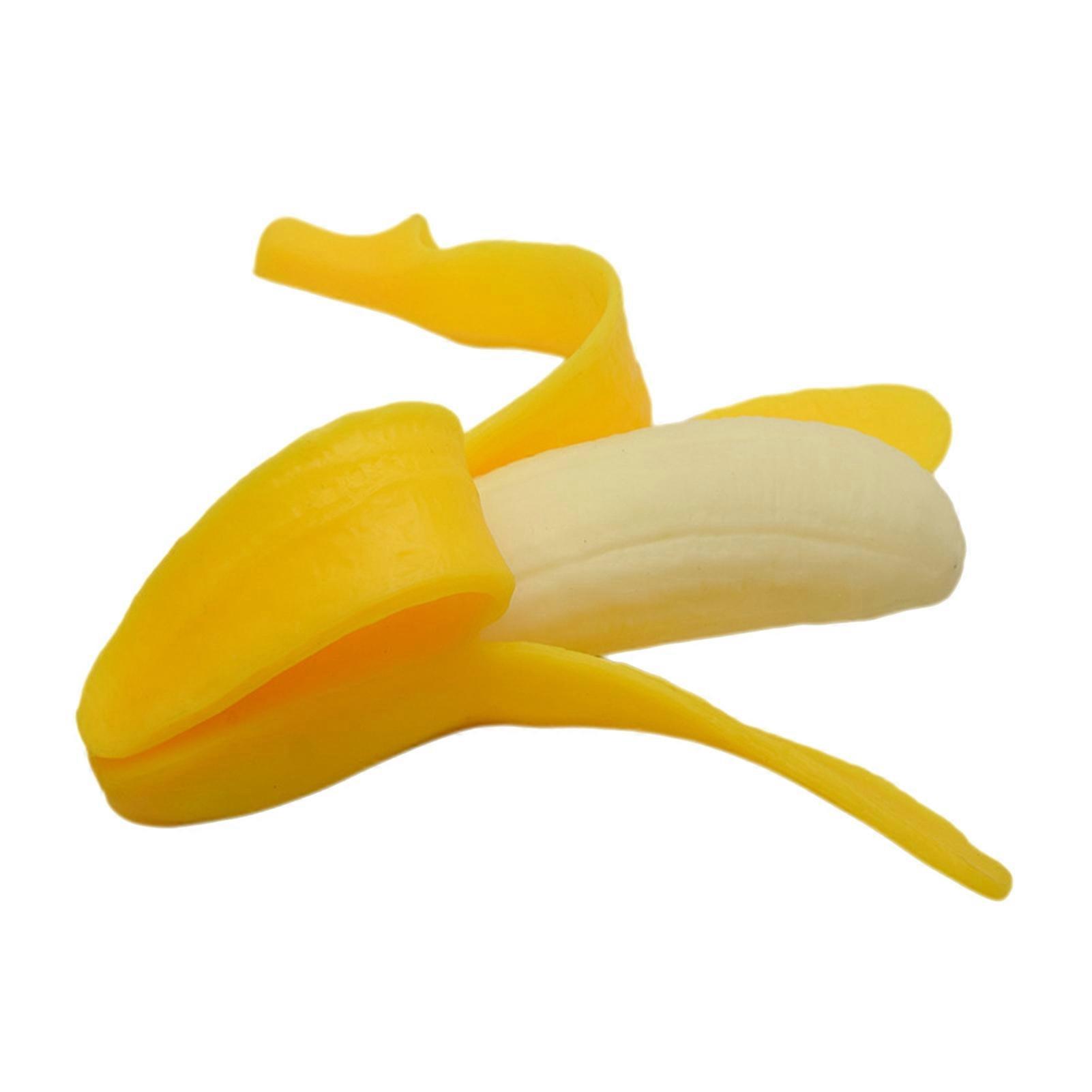 Peelable Banana Simulation Stress Relief Toy Funny Soft Portable Banana Squeeze Toy for All Ages