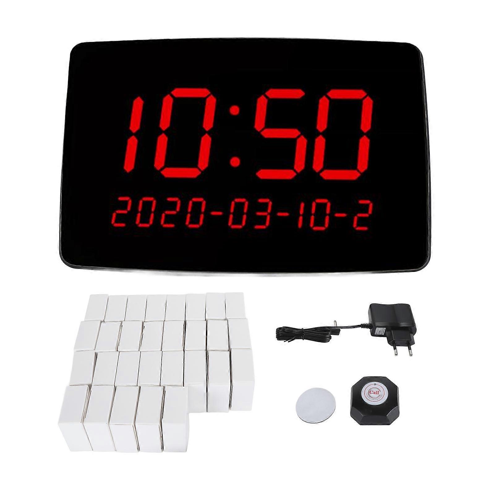 Wireless Calling System IPX4 Waterproof Temperature Resistant Sensitive 30pcs Restaurant Pager Call Buttons with Digital Display Receiver