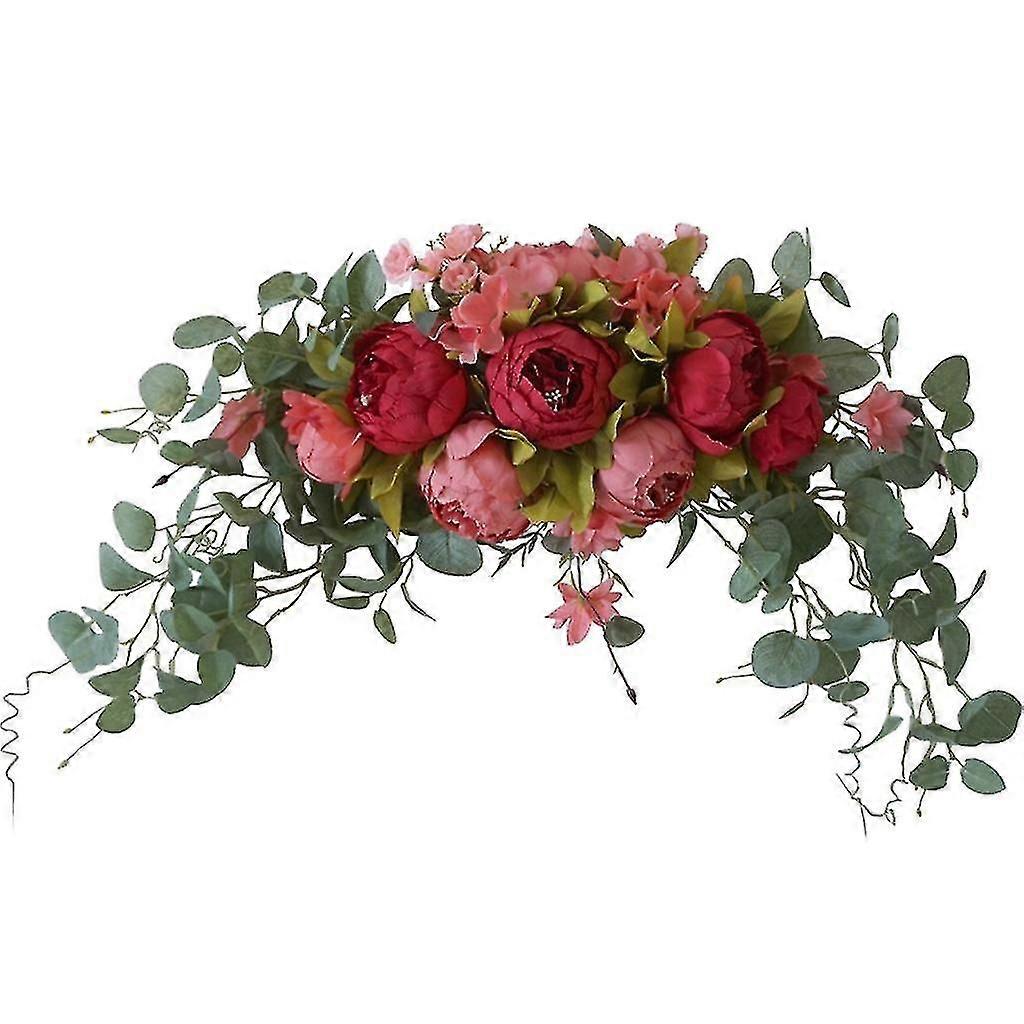 Practical Door Wreath Artificial Wreath With Rose Flower Realistic Looking For