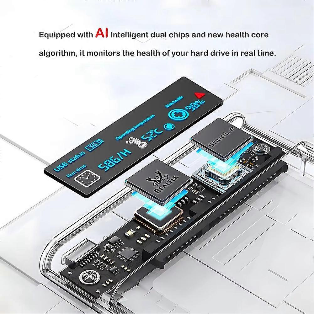 ShuoLe USB3.2 External HDD Case 5Gbps 2.5 Inch Hard Disk Case Blue