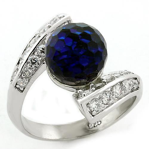 Sterling Silver Ring Top GRD Crystal Clear LOAS1145 for Women Style Rhodium