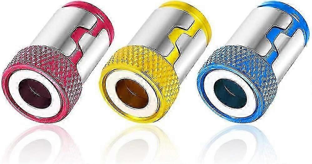 3pcs Screwdriver Bits Removable Metal Screwdriver Bit Set With Strong Magnetic Ring For 1/4" Hex Shank Screwdriver Bits